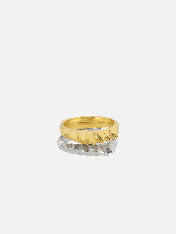 JEWELS FOR JOY - YÜZÜK - Gümüş ve Altın Kaplama Gümüş İkili set Yüzük - Ira - shopi go'da!.