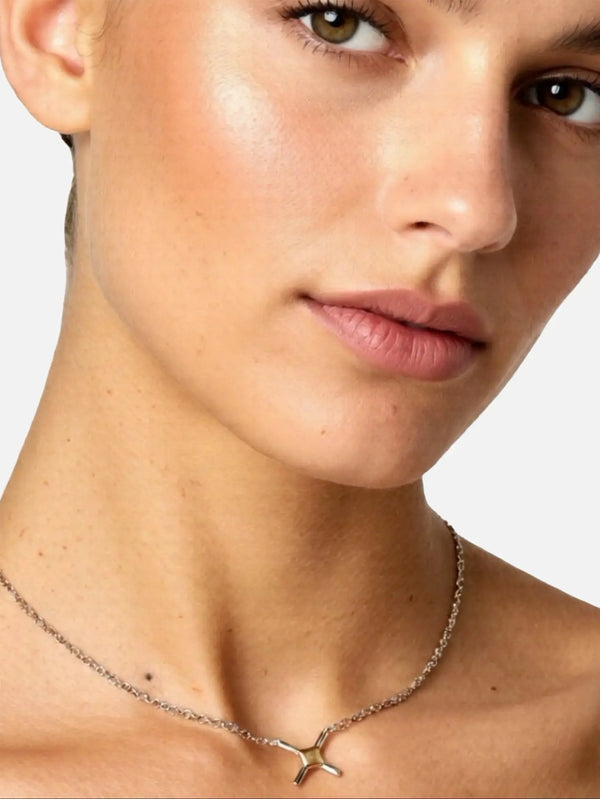 X STUDIO The X Necklace - Gold/Silver – Gold/Silver, önden görünüm