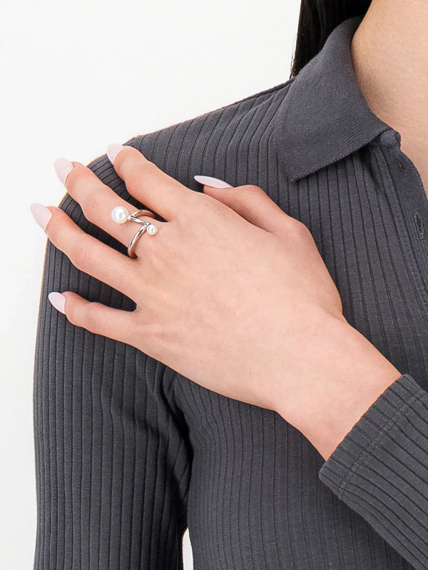 JUSTINE CLENQUET - YÜZÜK - Mindy Ring - Pearl - shopi go'da!.
