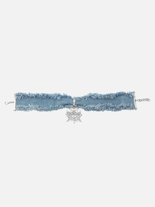 KAIZENEN - KOLYE - Morph Denim Choker - Silver - shopi go'da!.