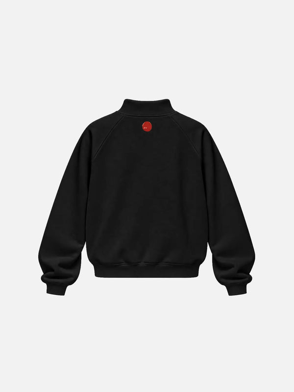 shopi go Katsuyama Half Zip Sweatshirt – siyah, arka görünüm