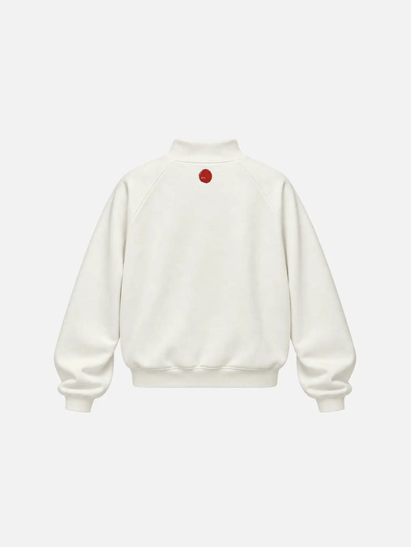 shopi go Katsuyama Half Zip Sweatshirt - Off White – Off White, arka görünüm