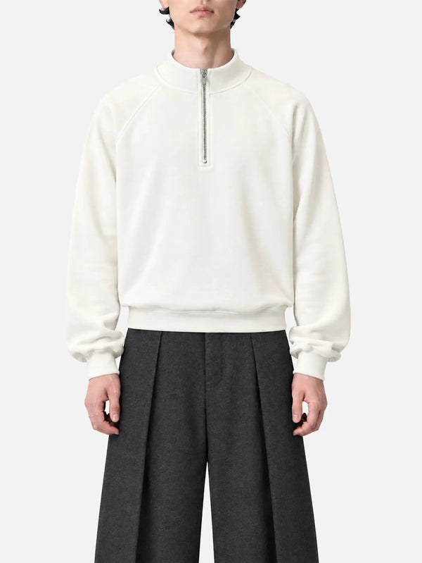 shopi go Katsuyama Half Zip Sweatshirt – Off White, önden görünüm