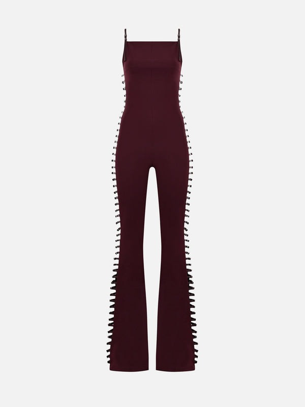 KHÉLA - ELBİSE - Provocatrix Jumpsuit - Burgundy - shopi go'da!.