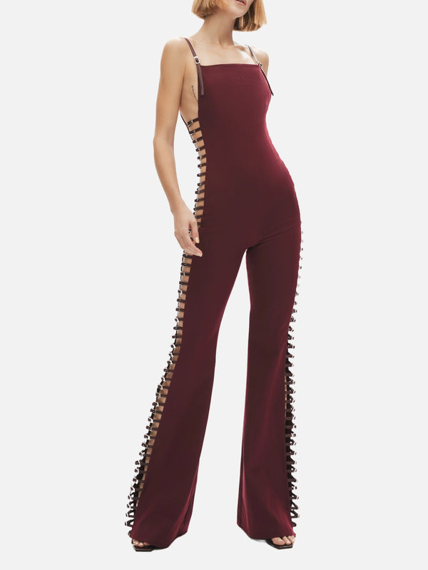 KHÉLA - ELBİSE - Provocatrix Jumpsuit - Burgundy - shopi go'da!.