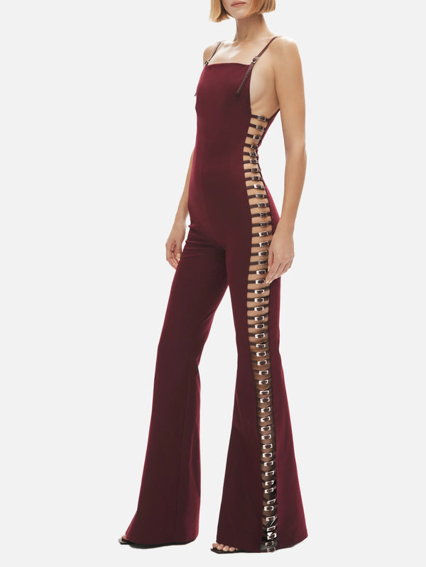 KHÉLA - ELBİSE - Provocatrix Jumpsuit - Burgundy - shopi go'da!.