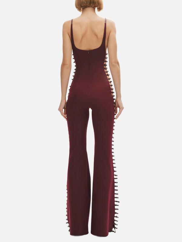 KHÉLA - ELBİSE - Provocatrix Jumpsuit - Burgundy - shopi go'da!.