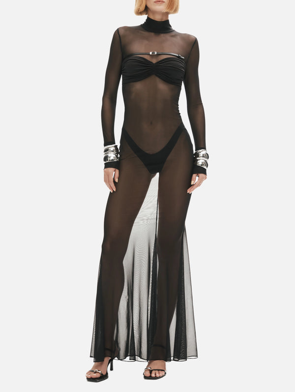 KHÉLA - ELBİSE - Sheer Scandal Dress - Black - shopi go'da!.