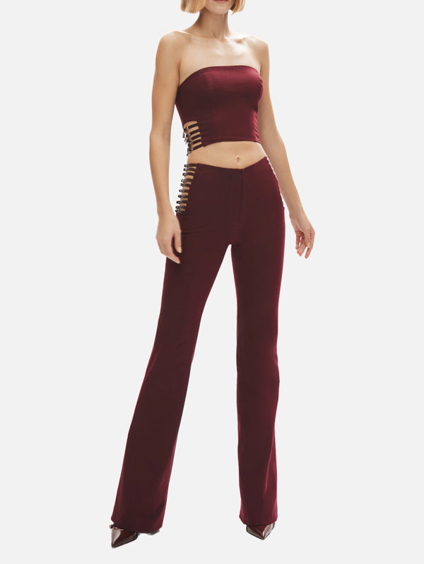 KHÉLA - PANTOLON - Power Trip Pants - Burgundy - shopi go'da!.