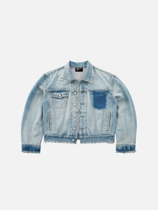 Kurashiki Denim Disress Jacket - Blue