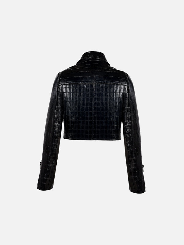 KUNDURA - CEKET - Crocodile Ceket - Siyah - shopi go'da!.
