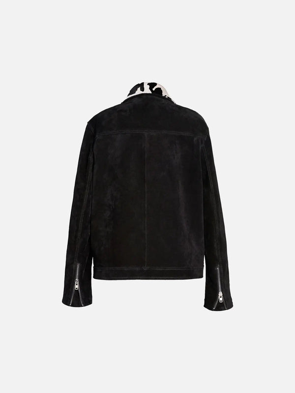 KUNDURA Pony Süet Ceket No.2 W - Siyah - Coats & Jackets CEKET