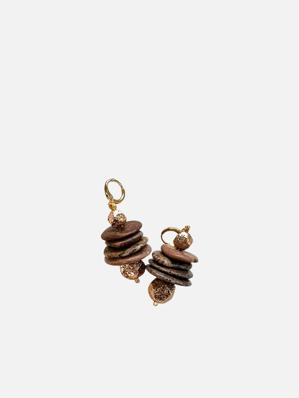 L'ATELIER DES PERLES - KÜPE - Rhythm Doğal Turkuaz ve Lav Taşlı Küpe - shopi go'da!.