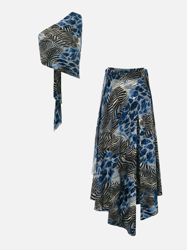 MI MAGIC LOVE Laguna Blue Leopard Set – Laguna Blue Leopard, iki parçalı takım, ön görünüm