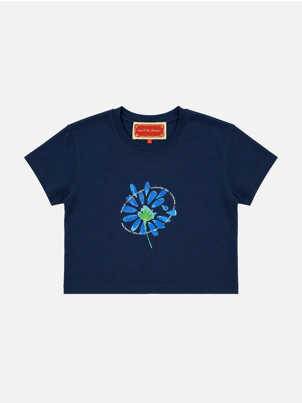 Loves Me Not Baby Tee - Navy