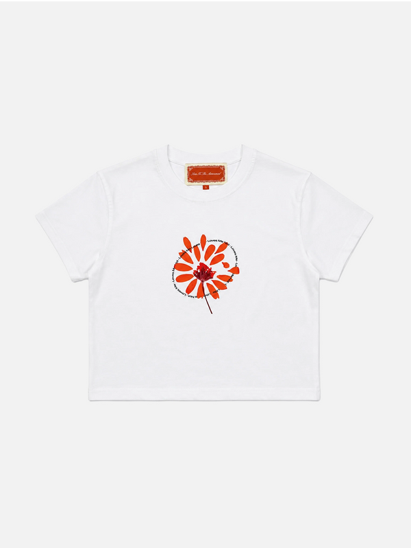 Loves Me Not Baby Tee - White