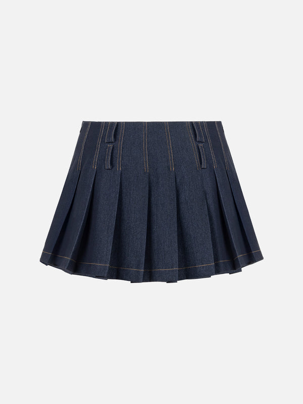 MANAS STUDIO - ETEK - Orion Denim Skirt - Blue - shopi go'da!.