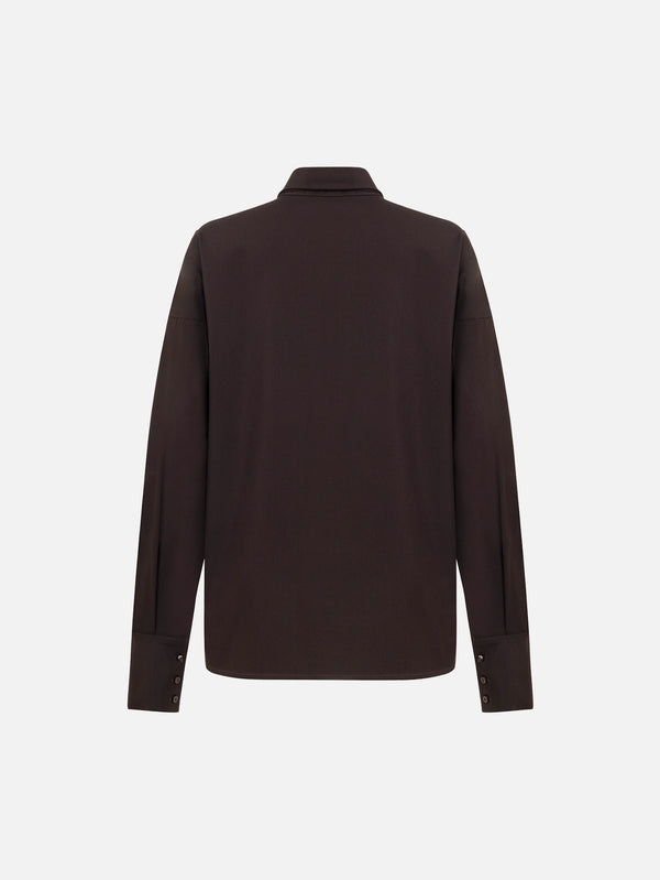 MANAS STUDIO - GÖMLEK - Nox Shirt - Brown - shopi go'da!.