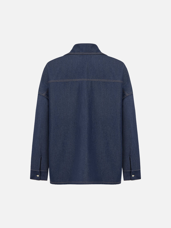 MANAS STUDIO - GÖMLEK - Orion Denim Shirt - Blue - shopi go'da!.
