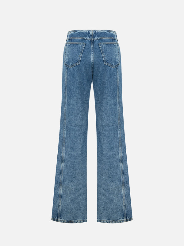 MANAS STUDIO - PANTOLON - Sol Denim Pants - Blue - shopi go'da!.