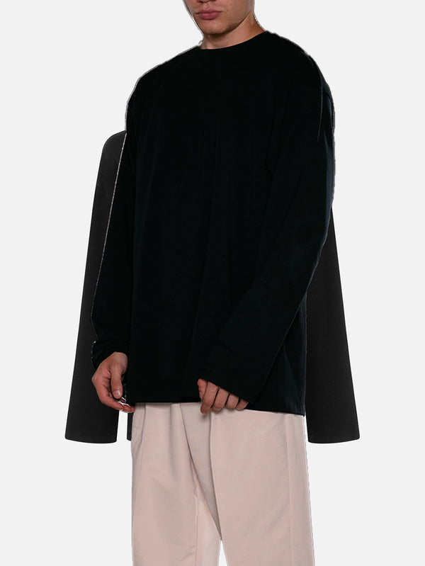 MANAS STUDIO - T-SHIRT - Oprena Long Sleeve - Black - shopi go'da!.