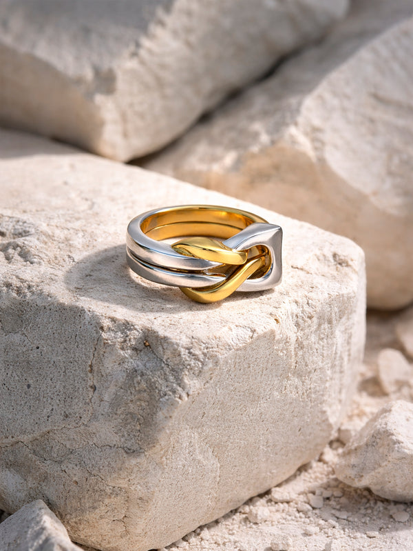 MAREE - YÜZÜK - Portofino Ring - Silver/Gold - shopi go'da!.