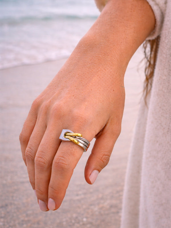 MAREE - YÜZÜK - Portofino Ring - Silver/Gold - shopi go'da!.