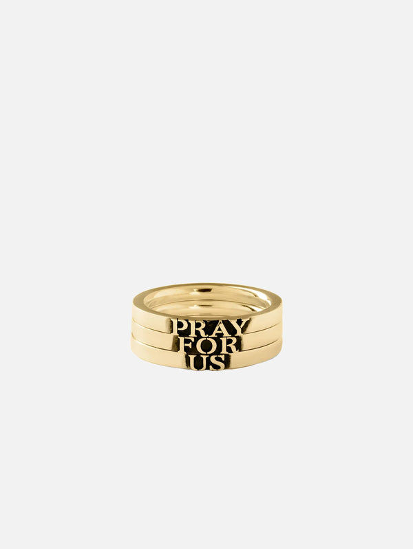 MARTYRE - YÜZÜK - Pray For Us Stack - Gold Vermeil - shopi go'da!.