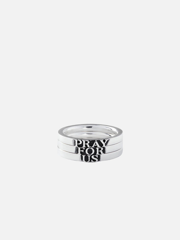 MARTYRE - YÜZÜK - Pray For Us Stack - Sterling Silver - shopi go'da!.