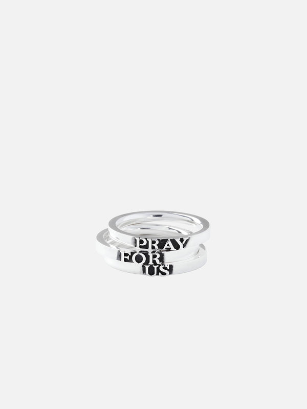 MARTYRE - YÜZÜK - Pray For Us Stack - Sterling Silver - shopi go'da!.