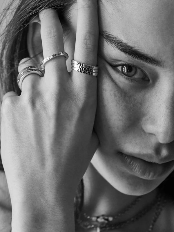 MARTYRE - YÜZÜK - Pray For Us Stack - Sterling Silver - shopi go'da!.