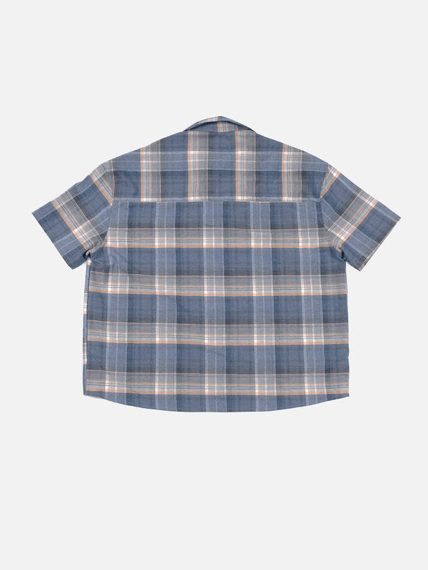 QUITEOFTEN, Shortsleeve Flannel Shirt - Blue, GÖMLEK, shopi go'da!