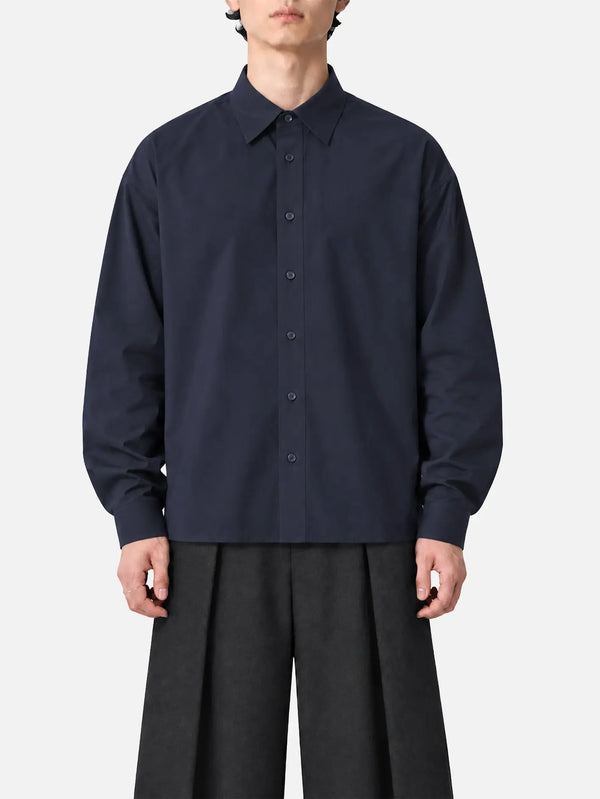 shopi go Meguro Regular Shirt – Dark Navy, önden görünüm