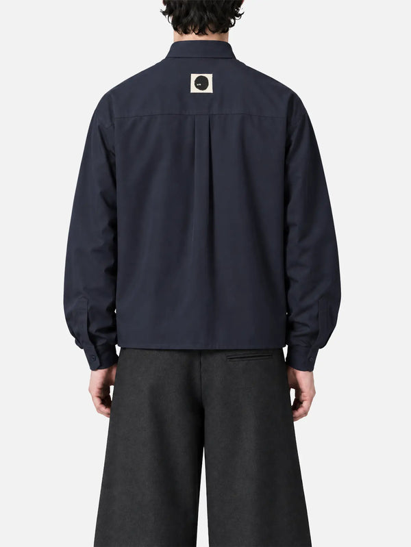 shopi go Meguro Regular Shirt - Dark Navy – arka görünüm