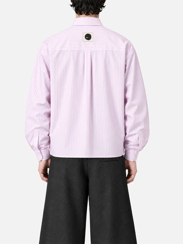 shopi go Meguro Regular Shirt – pembe & beyaz, arka görünüm