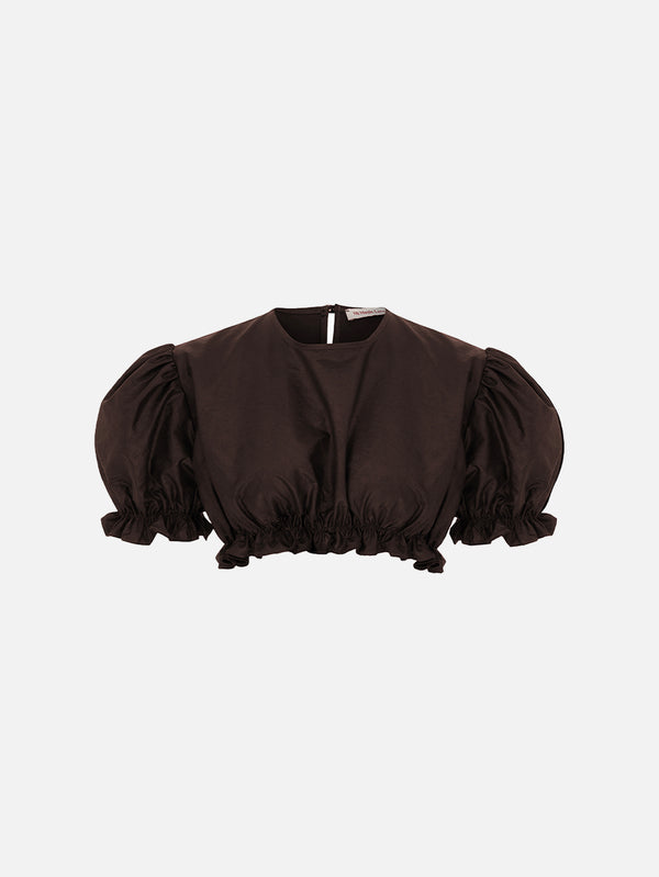 MI MAGIC LOVE - BLUZ - Mimi Crop Top - Brown - shopi go'da!.