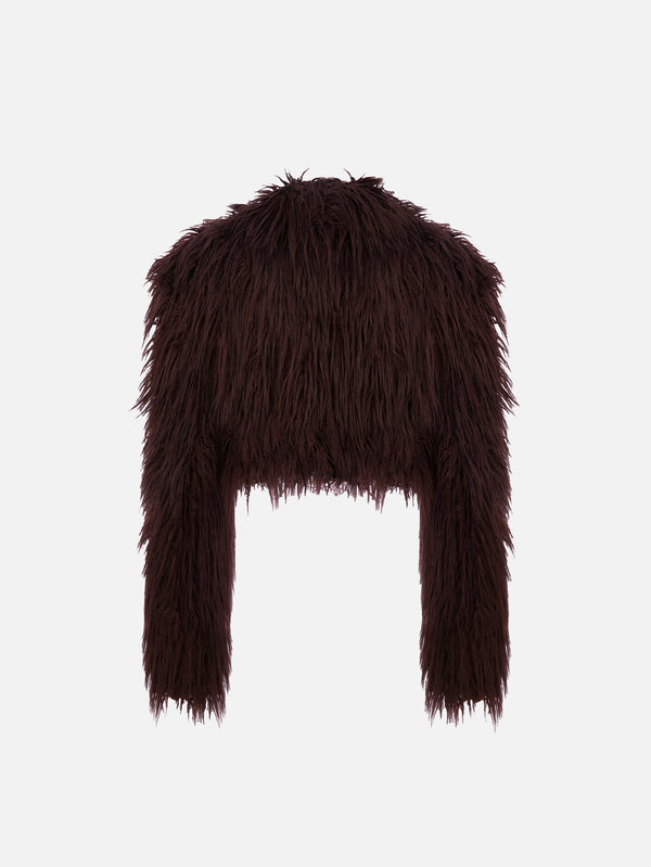 MI MAGIC LOVE - CEKET - Rare Fur Jacket - Maroon - shopi go'da!.