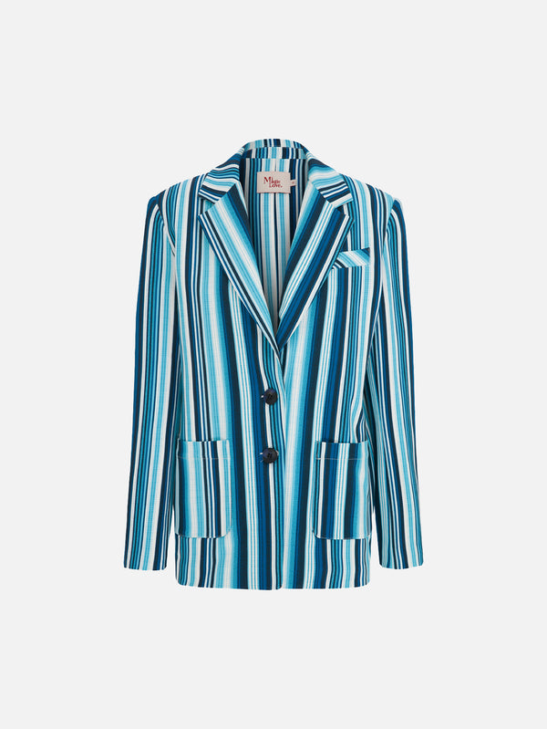 MI MAGIC LOVE - CEKET - Jolene Blazer Jacket - Blue Striped - shopi go'da!.