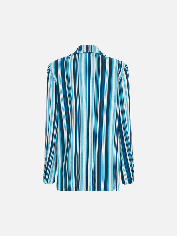 MI MAGIC LOVE - CEKET - Jolene Blazer Jacket - Blue Striped - shopi go'da!.