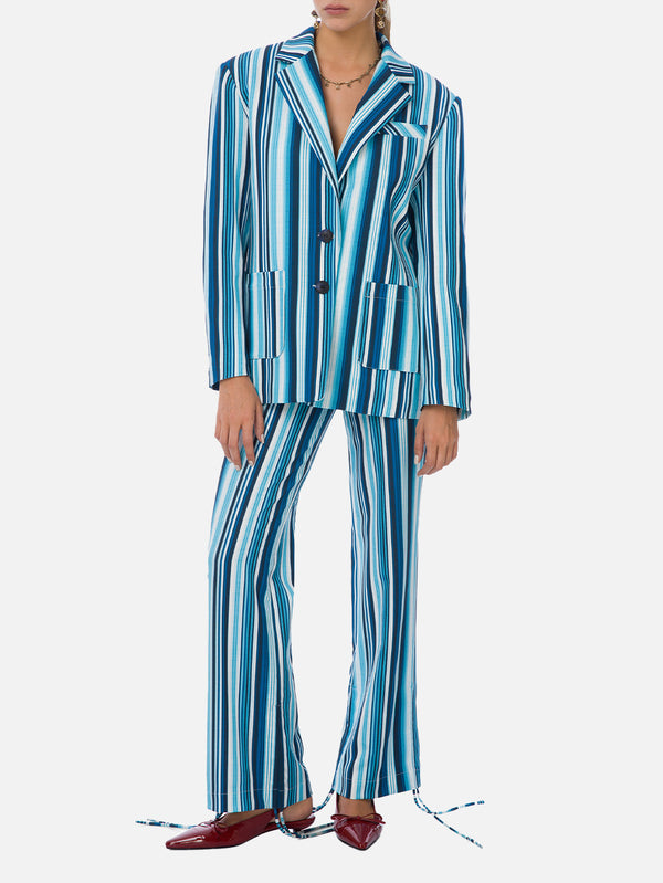 MI MAGIC LOVE - CEKET - Jolene Blazer Jacket - Blue Striped - shopi go'da!.