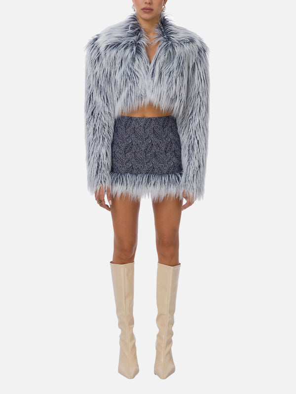 MI MAGIC LOVE - CEKET - Rare Fur Jacket - Ice Blue - shopi go'da!.