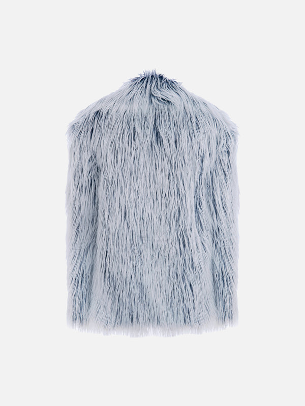 MI MAGIC LOVE - CEKET - Rare Midi Fur Jacket - Ice Blue - shopi go'da!.