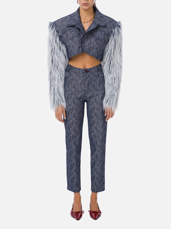 MI MAGIC LOVE - PANTOLON - Clarte Denim Trousers - Dark Blue Patterned - shopi go'da!.