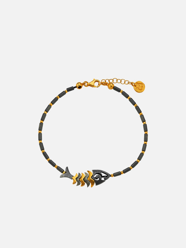 MICHAEL'S - BİLEKLİK - Oxidized & Vermeil Fishbone Hematite Bracelet - shopi go'da!.