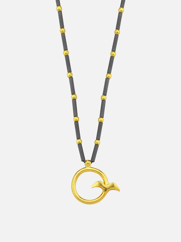 MICHAEL'S - KOLYE - Hematite Single Bird  Kolye - shopi go'da!.