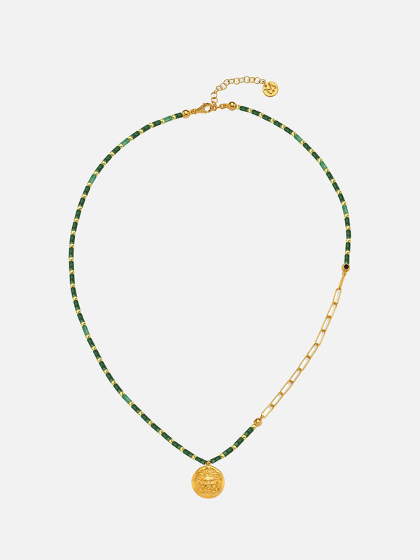 MICHAEL'S - KOLYE - Jadeite Medusa Chained Necklace - shopi go'da!.