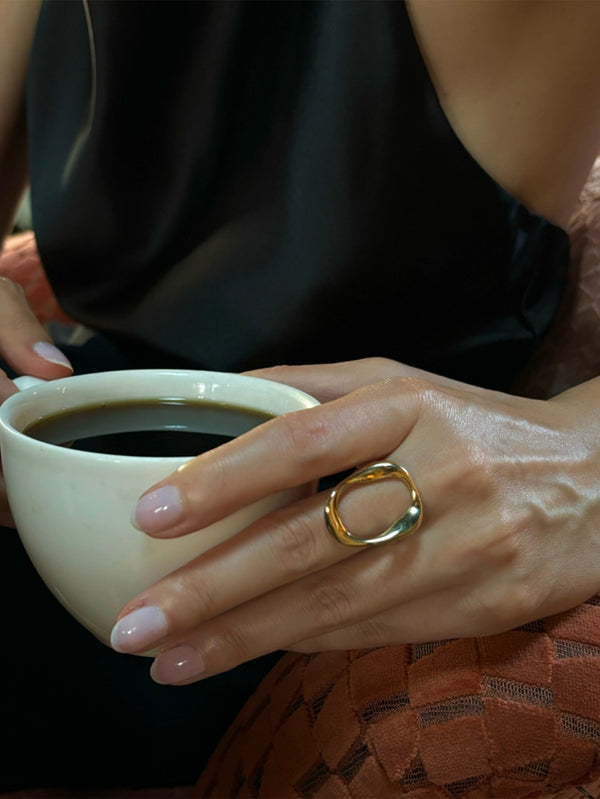 MISHKA - YÜZÜK - Wave Ring - Gold - shopi go'da!.