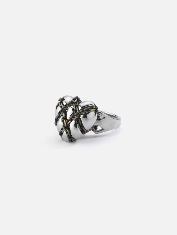 MISHKA - YÜZÜK - Chained Love Ring - Silver - shopi go'da!.