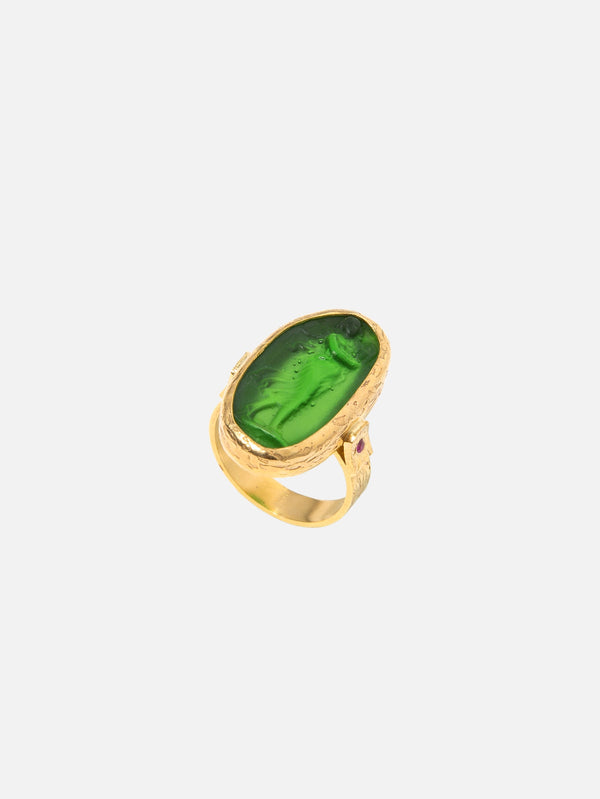 MONAPETRA - YÜZÜK - Yakutlu Intaglio Yüzük - shopi go'da!.