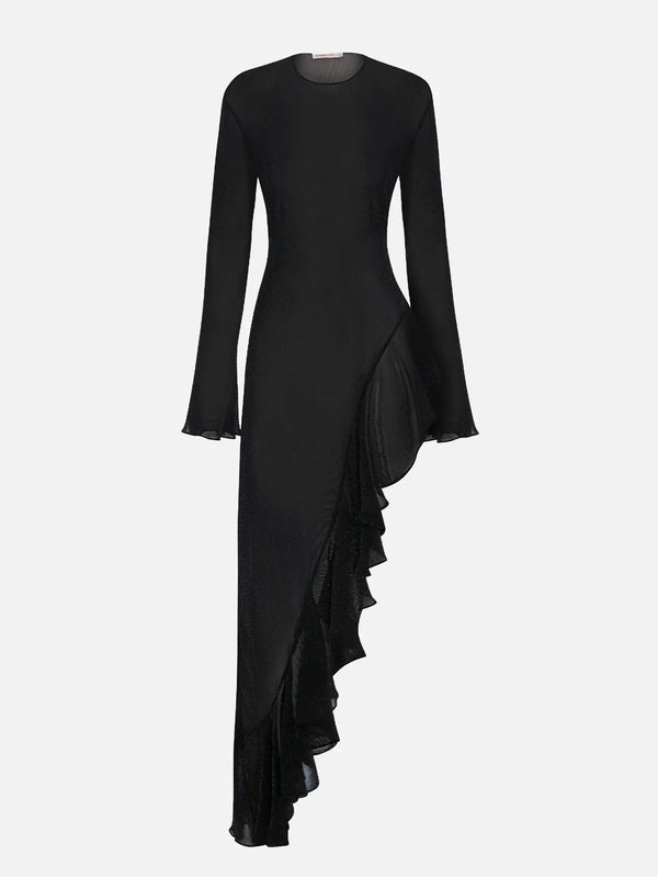 MI MAGIC LOVE Nalu Black Glitter Dress – Black Glitter, önden görünüm
